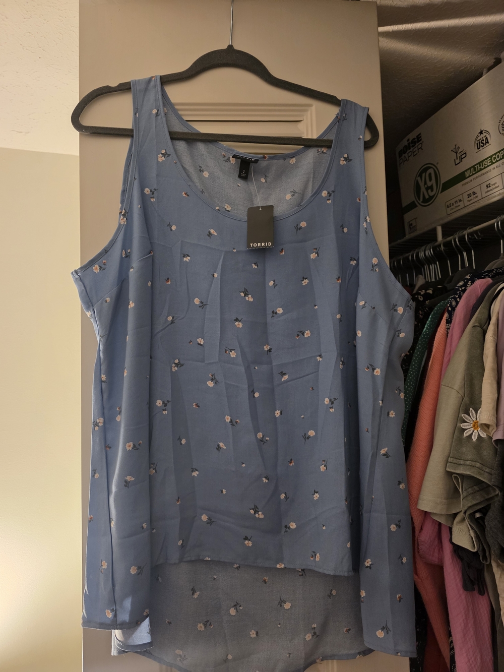 torrid Dusty Blue Floral Tank Top